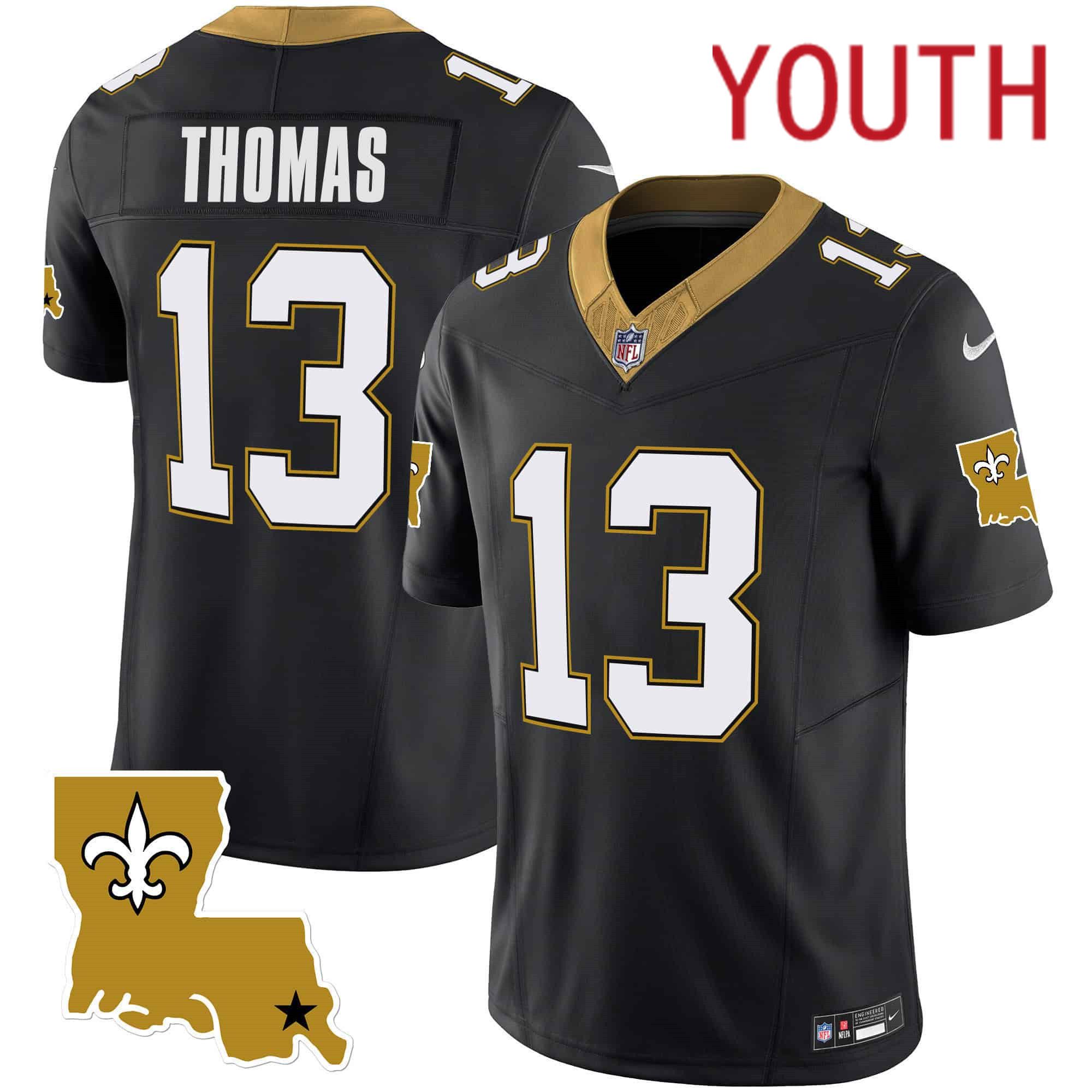 Youth New Orleans Saints #13 Thomas Black 2024 Nike 1987 Legacy Vapor Limited NFL Jersey style 1->customized nfl jersey->Custom Jersey